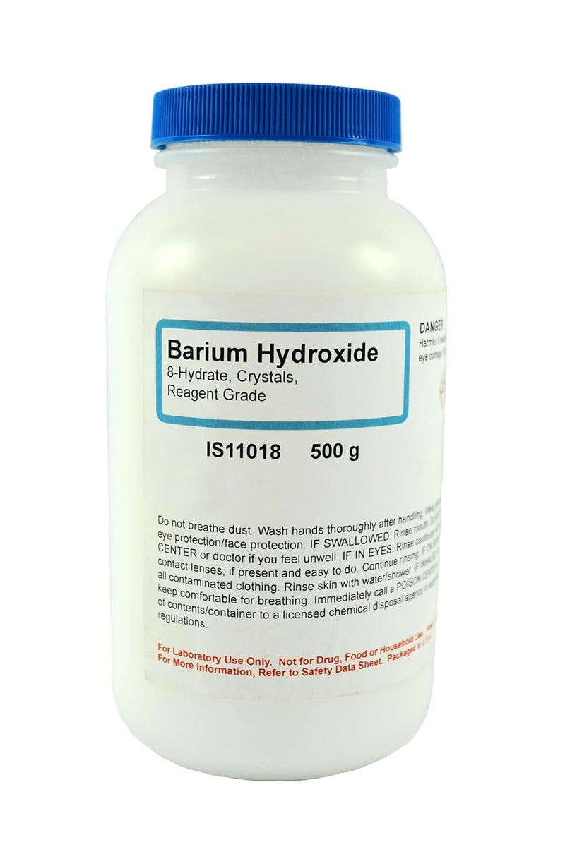 Innovating Science - Barium Hydroxide Crystals Reagent Grade 500g - Versatile Compound for Scientific, Industrial, and Research Applications